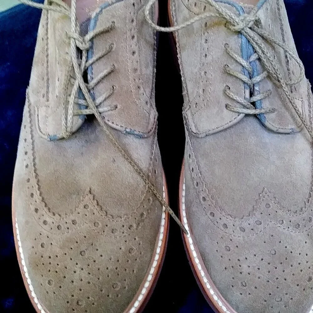 Men's Brown J.Crew Kenton suede wingtip oxford shoes Size 7